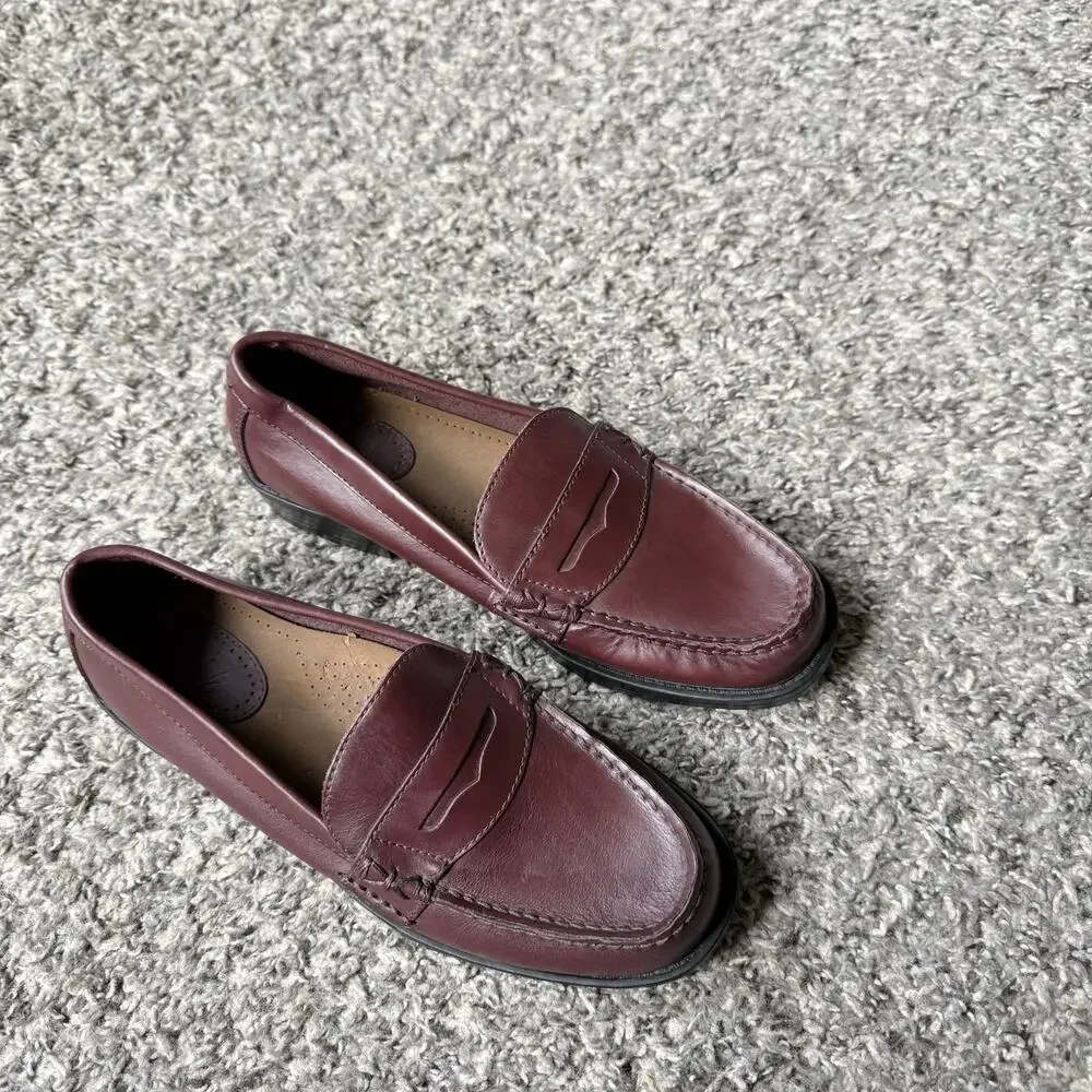 WHITE MOUNTAIN Women's Keeper Penny Loafer Red Leather Size 6.5 M Shoe New